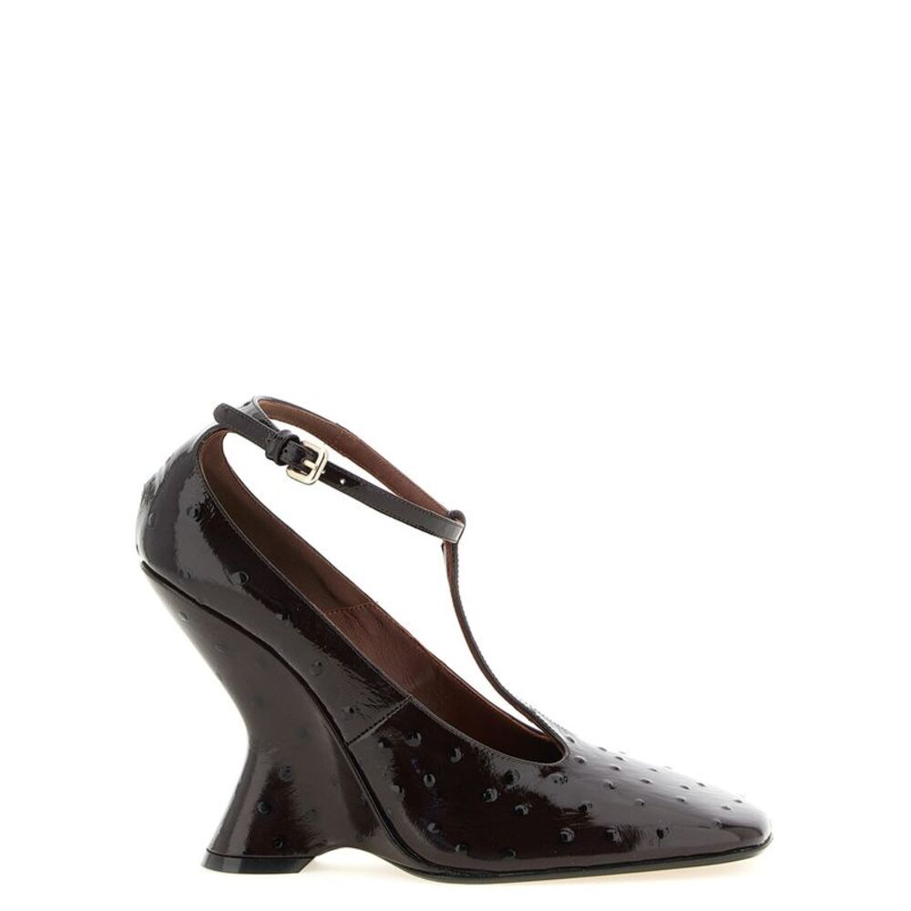Dries Van Noten Bordeaux Calfskin Wedge Women's Sandals